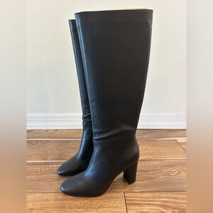 NEW IN BOX KARL LAGERFELD Vani Black Leather Heeled Boots KL445655 Women's Sz 8